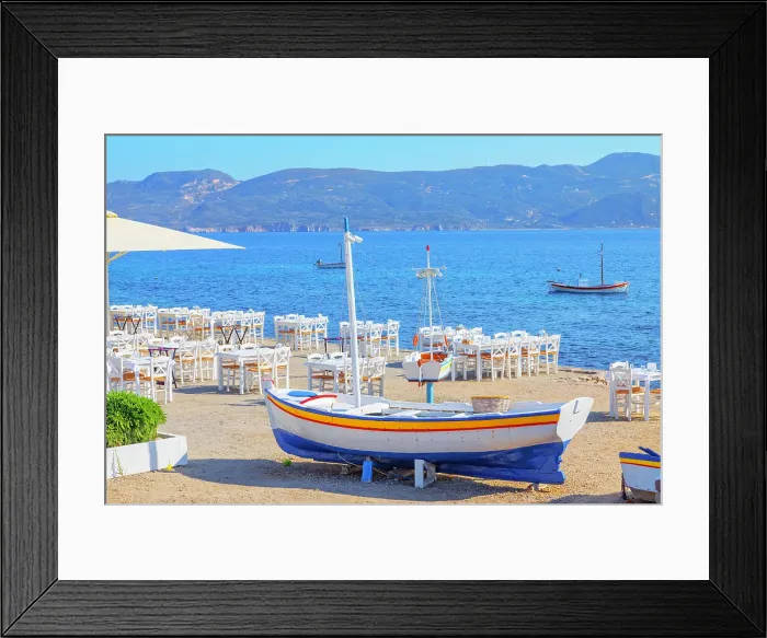 Framed Print : Waterfront restaurant, Klima, Milos Island, Cyclades Islands Framed Print : Waterfront restaurant, Klima, Milos Island, Cyclades Islands