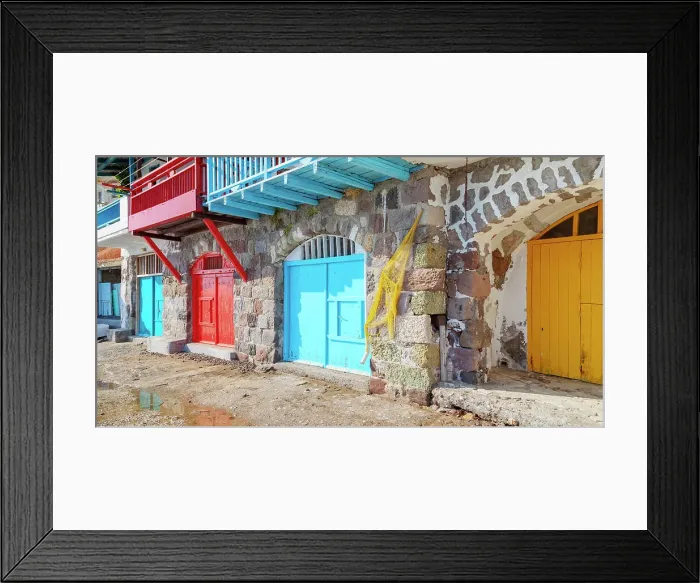 Framed Print : Colourful fishermen houses, Klima, Milos Island, Cyclades Islands, Greece Framed Print : Colourful fishermen houses, Klima, Milos Island, Cyclades Islands, Greece