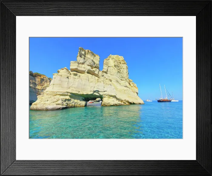 Framed Print : Kleftiko rock formations, Kleftiko, Milos Island, Cyclades Islands, Greece Framed Print : Kleftiko rock formations, Kleftiko, Milos Island, Cyclades Islands, Greece