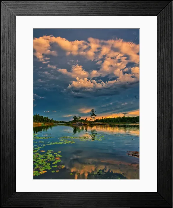 Framed Print : Storm light on Middle Lake Kenora, Ontario, Canada