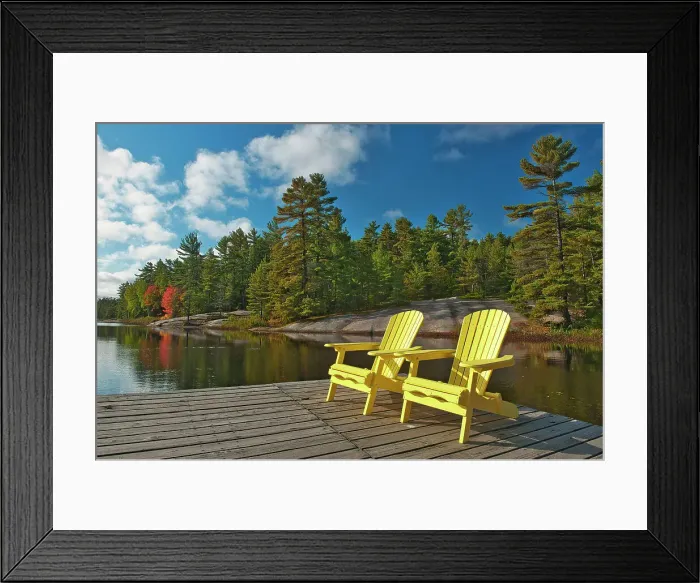Framed Print : Muskoka (Adirondack) chairs and Red maple tree (Acer rubrum) at Grundy Lake Grundy Lake Provincial Park, Ontario, Canada Framed Print : Muskoka (Adirondack) chairs and Red maple tree (Acer rubrum) at Grundy Lake Grundy Lake Provincial Park, Ontario, Canada