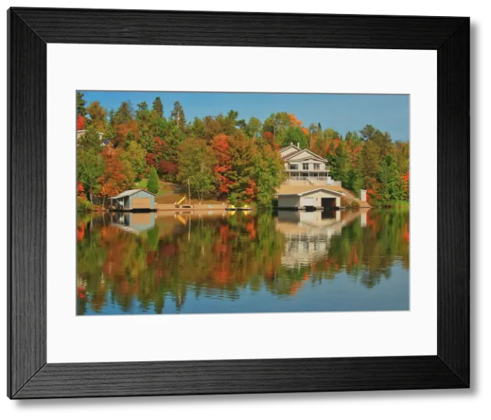 Framed Print : Cottage on the West Arm of Lake Nipissing in autumn, Ontario, Canada West Arm, Ontario, Canada Framed Print : Cottage on the West Arm of Lake Nipissing in autumn, Ontario, Canada West Arm, Ontario, Canada