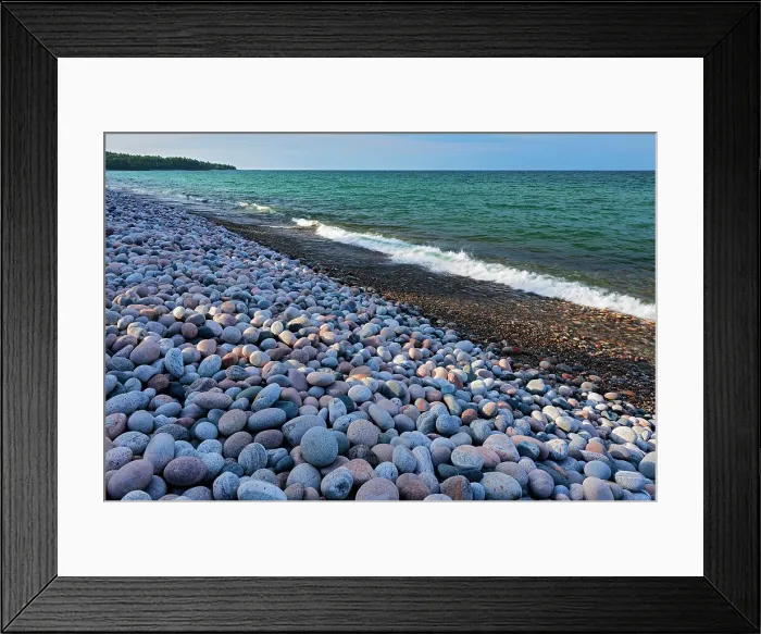 Framed Print : Pebble Beach along Lake Superior Marathon, Ontario, Canada Framed Print : Pebble Beach along Lake Superior Marathon, Ontario, Canada