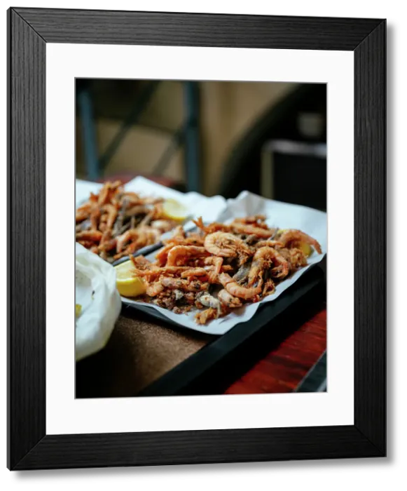 Framed Print : Fried Shrimp, Athens, Attica, Greece Framed Print : Fried Shrimp, Athens, Attica, Greece