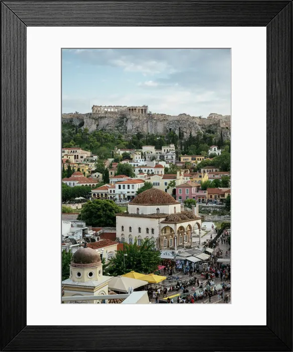 Framed Print : View of The Acropolis from Monastiraki Square, Athens, Attica, Greece Framed Print : View of The Acropolis from Monastiraki Square, Athens, Attica, Greece