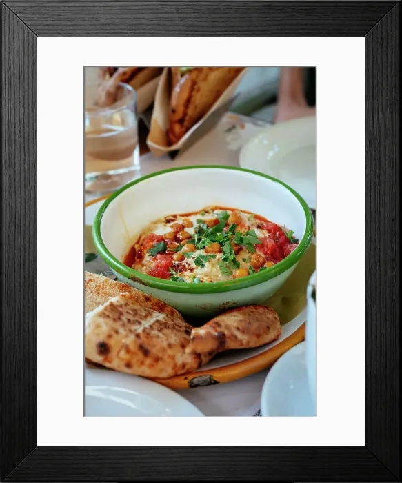 Framed Print : Dish of Hummus, Chickpea and Tomato, Athens, Attica, Greece Framed Print : Dish of Hummus, Chickpea and Tomato, Athens, Attica, Greece