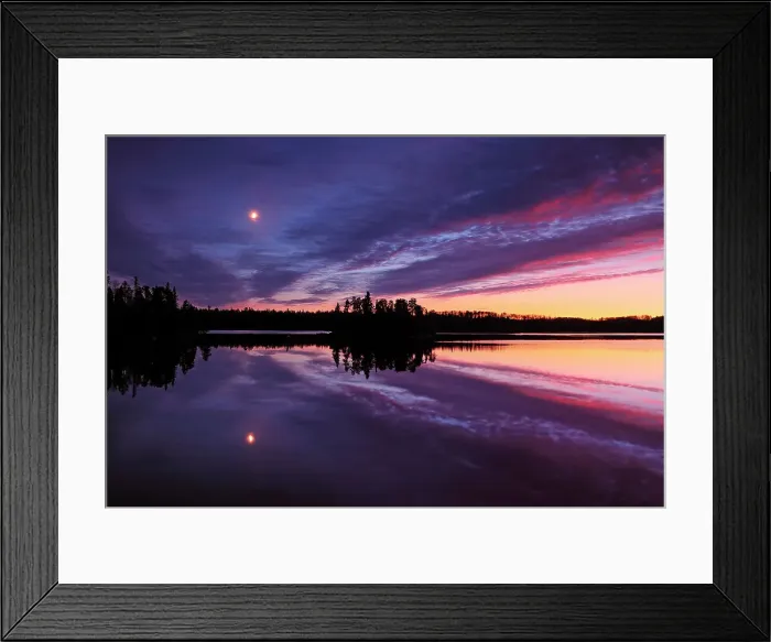 Framed Print : Full moon reflected in Longbow Lake Kenora, Ontario, Canada Framed Print : Full moon reflected in Longbow Lake Kenora, Ontario, Canada