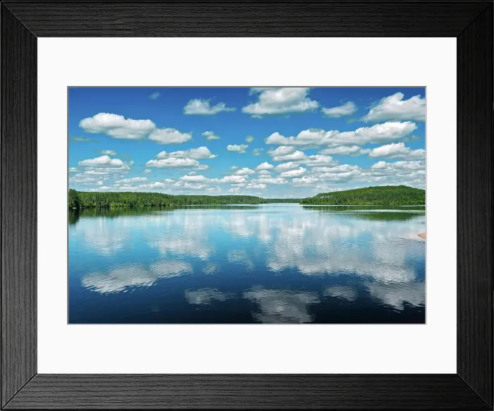 Framed Print : cumulus clouds reflected in Kenogamisis Lake Geraldton, Ontario, Canada Framed Print : cumulus clouds reflected in Kenogamisis Lake Geraldton, Ontario, Canada
