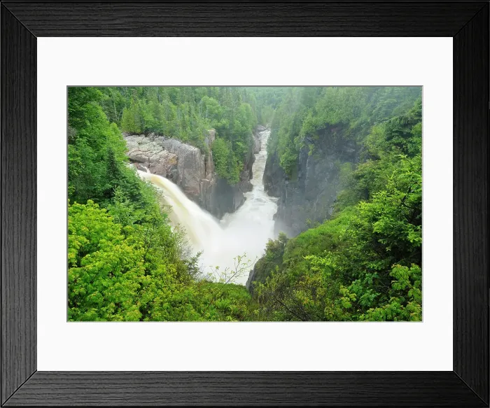 Framed Print : Aguasabon River Gorge falls Terrace Bay, Ontario, Canada
