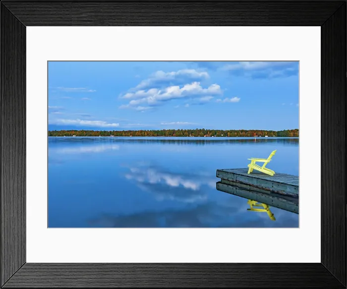 Framed Print : Muskoka chair on dock of Silent Lake at dusk Silent Lake Provincial Park, Ontario, Canada Framed Print : Muskoka chair on dock of Silent Lake at dusk Silent Lake Provincial Park, Ontario, Canada