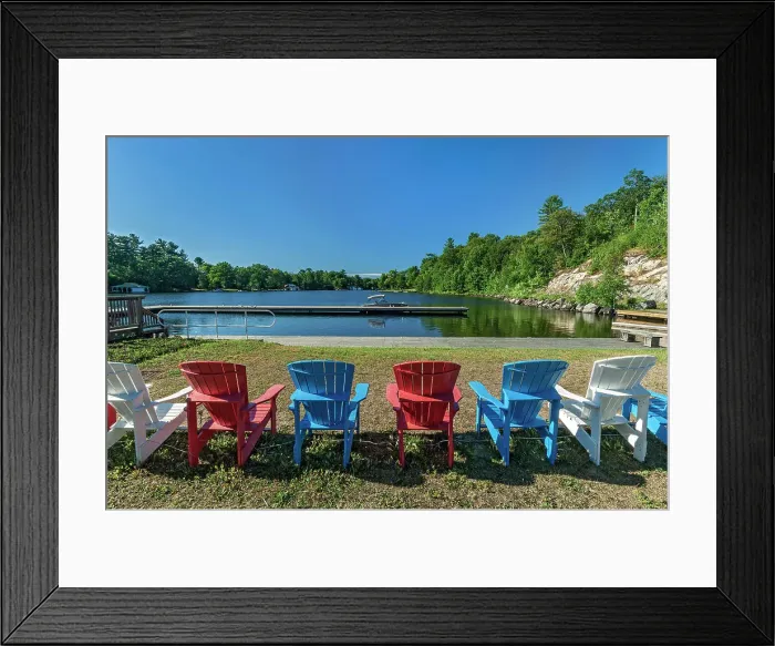 Framed Print : Muskoka chairs Port Carling, Ontario, Canada Framed Print : Muskoka chairs Port Carling, Ontario, Canada