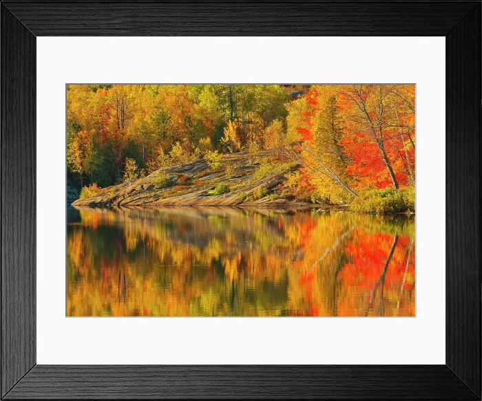 Framed Print : Autumn colors and Precambrian Shield rock reflected in Simon Lake Simon Lake Park Conservation Area Greater Sudbury, Ontario, Canada Framed Print : Autumn colors and Precambrian Shield rock reflected in Simon Lake Simon Lake Park Conservation Area Greater Sudbury, Ontario, Canada