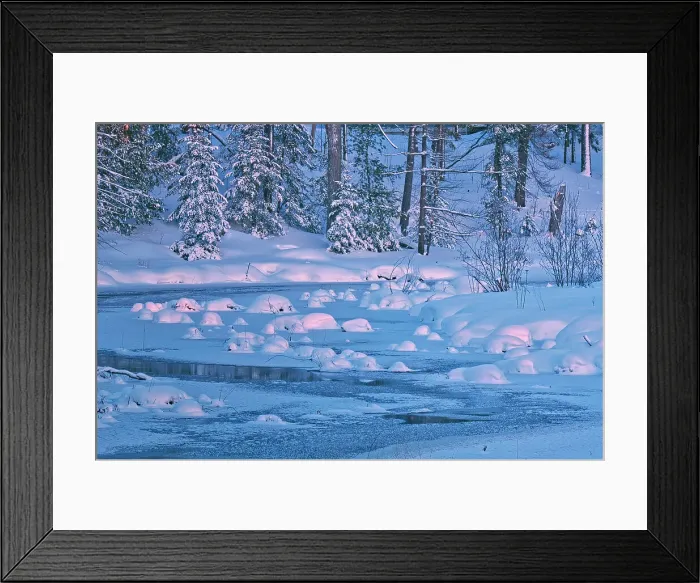 Framed Print : Ice along a creek in winter. Muskoka Country Port Carling, Ontario, Canada
