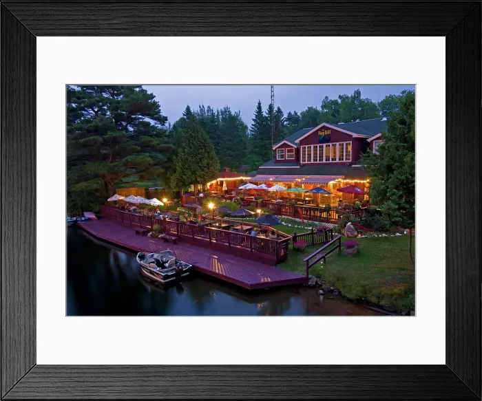 Framed Print : Eatery and outdoor patioo at night. Dorset, Ontario, Canada Framed Print : Eatery and outdoor patioo at night. Dorset, Ontario, Canada