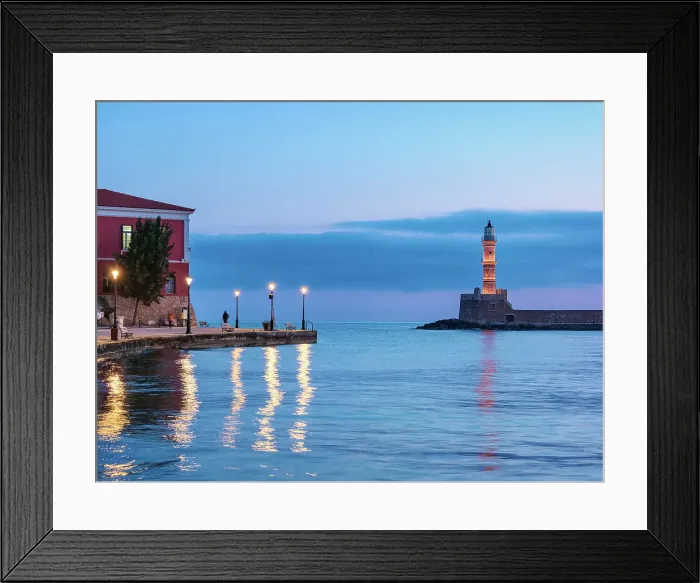 Framed Print : Venetian Lighthouse at dawn, City of Chania, Crete, Greece Framed Print : Venetian Lighthouse at dawn, City of Chania, Crete, Greece