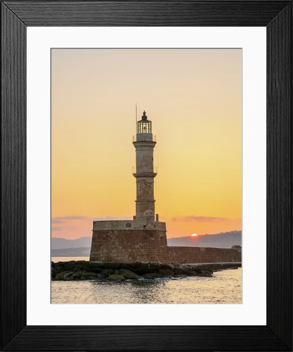 Framed Print : Venetian Lighthouse at sunrise, City of Chania, Crete, Greece Framed Print : Venetian Lighthouse at sunrise, City of Chania, Crete, Greece