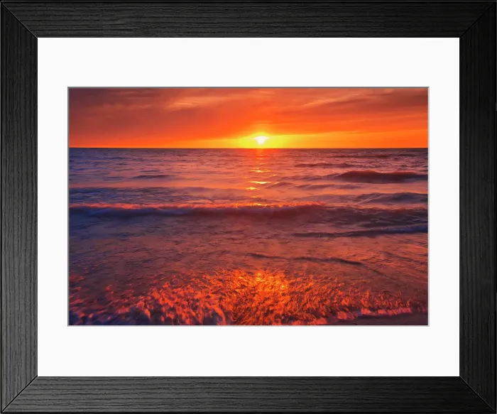 Framed Print : Sandy beach on Lake Huron at sunset Grand Bend, Ontario, Canada Framed Print : Sandy beach on Lake Huron at sunset Grand Bend, Ontario, Canada