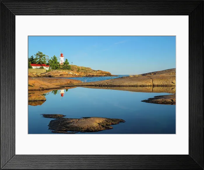 Framed Print : Killarney Lighthouse and rocky Georgian Bay shoreline, Killarney, Ontario, Canada Killarney, Ontario, Canada