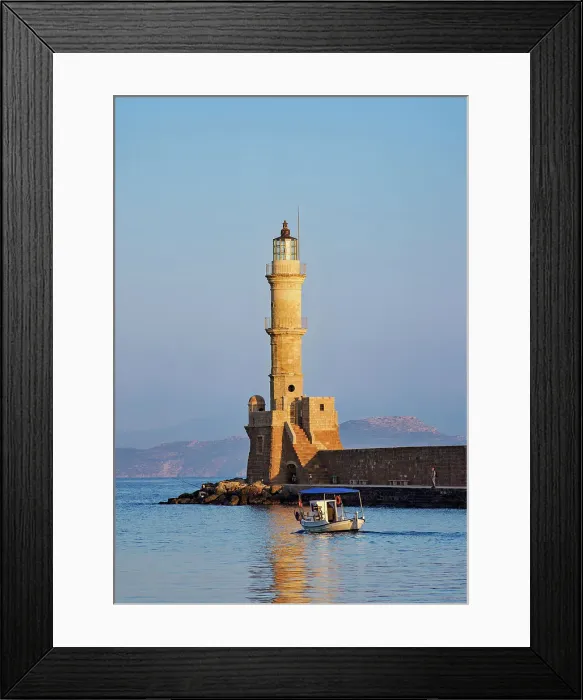 Framed Print : Venetian Lighthouse at sunrise, City of Chania, Crete, Greece Framed Print : Venetian Lighthouse at sunrise, City of Chania, Crete, Greece
