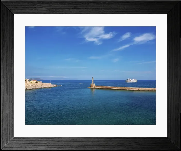 Framed Print : Venetian Harbour, elevated view, City of Chania, Crete, Greece Framed Print : Venetian Harbour, elevated view, City of Chania, Crete, Greece