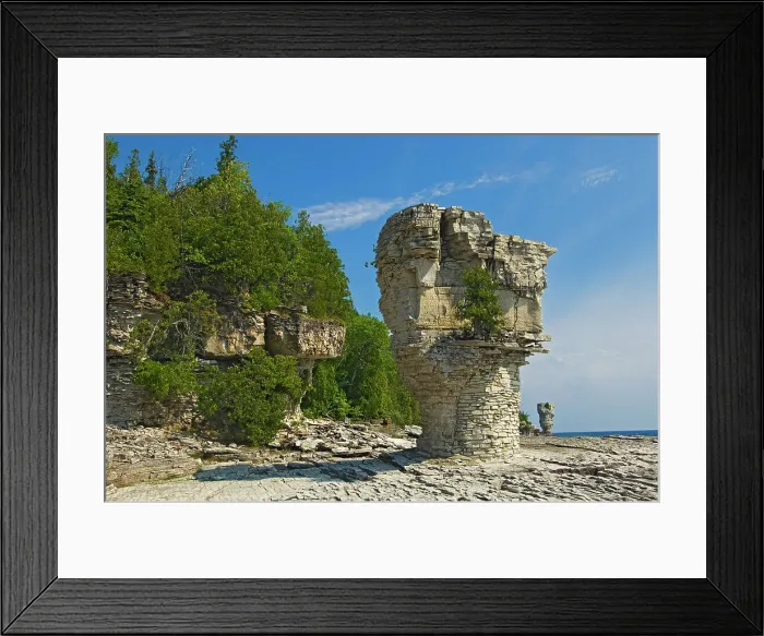 Framed Print : Flower pot of limestone on Flowerpot Island along Lake Huron Fathom Five National Marine Park, Ontario, Canada Framed Print : Flower pot of limestone on Flowerpot Island along Lake Huron Fathom Five National Marine Park, Ontario, Canada