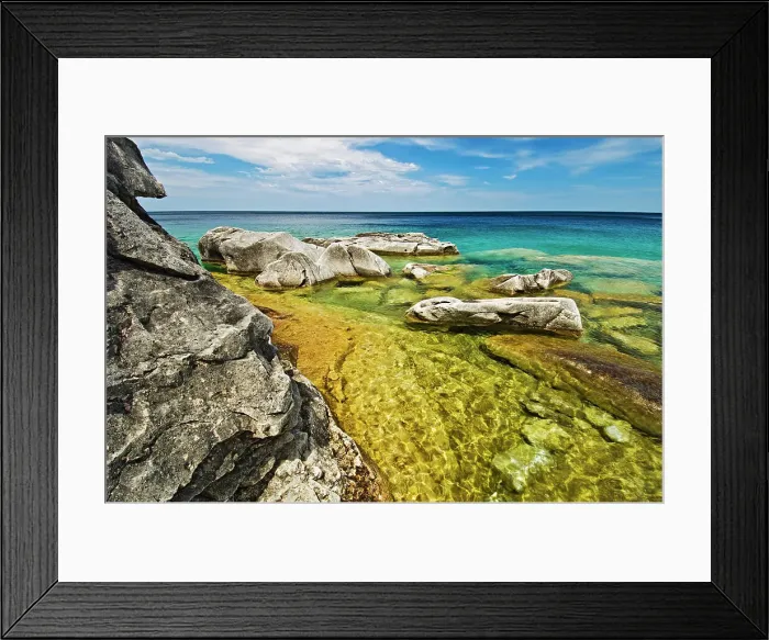 Framed Print : Georgian Bay at Halfway Log Dump Bruce Peninsula National Park, Ontario, Canada Framed Print : Georgian Bay at Halfway Log Dump Bruce Peninsula National Park, Ontario, Canada
