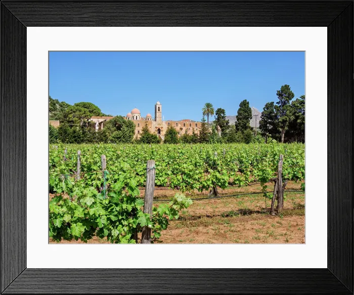 Framed Print : Agia Triada Monastery Vineyard, Akrotiri Peninsula, Chania Region, Crete, Greece Framed Print : Agia Triada Monastery Vineyard, Akrotiri Peninsula, Chania Region, Crete, Greece