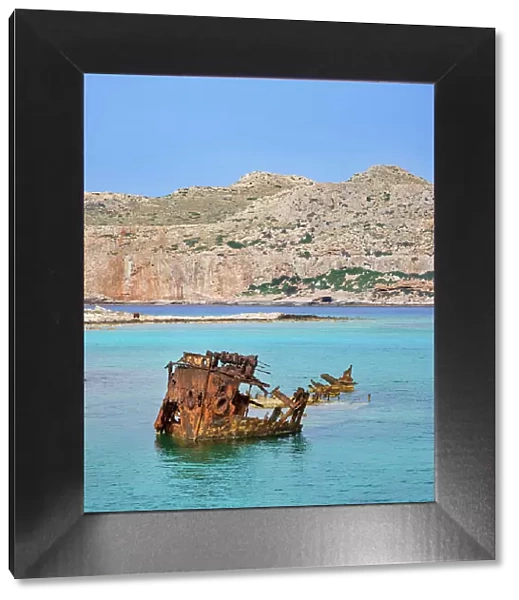 Shipwreck by the coast of Imeri Gramvousa, Chania Region, Crete, Greece