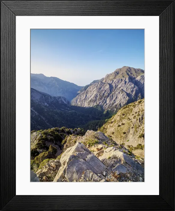 Framed Print : Samaria Gorge, elevated view, Chania Region, Crete, Greece Framed Print : Samaria Gorge, elevated view, Chania Region, Crete, Greece