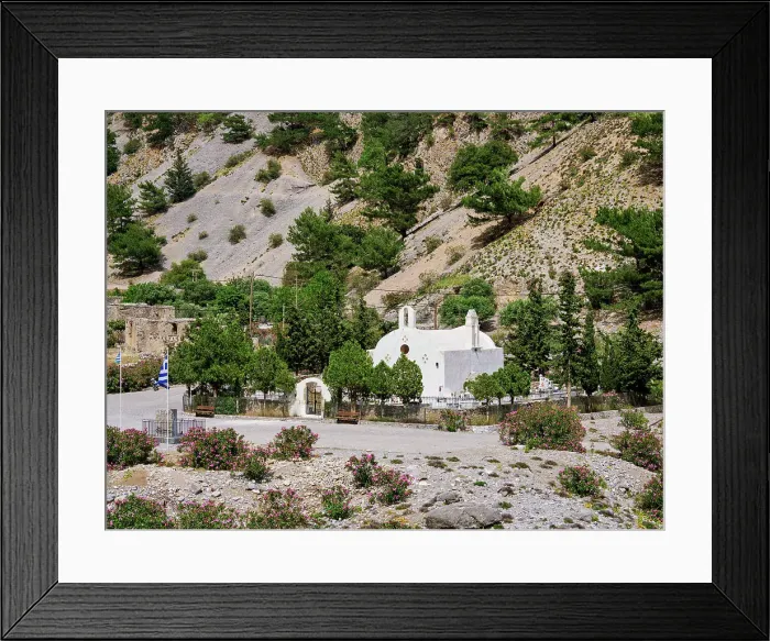 Framed Print : Church in Palea Agia Roumeli, southern way out of the Samaria Gorge, Chania Region, Crete, Greece Framed Print : Church in Palea Agia Roumeli, southern way out of the Samaria Gorge, Chania Region, Crete, Greece