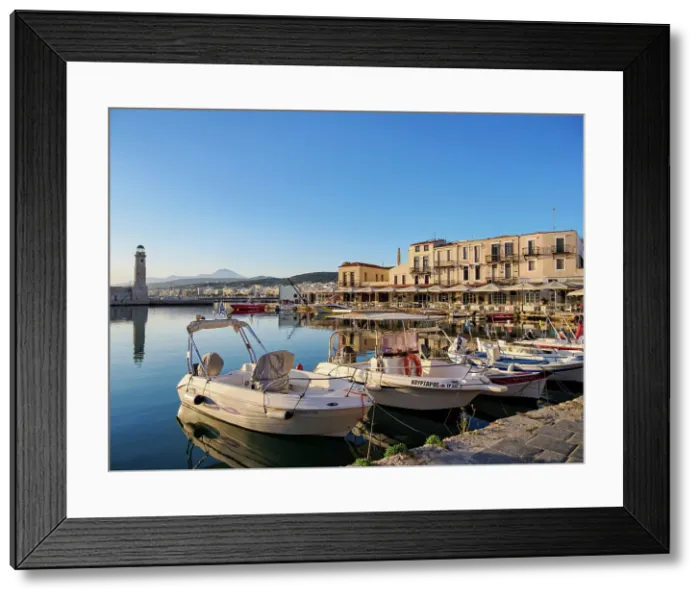 Framed Print : Old Venetian Port, City of Rethymno, Rethymno Region, Crete, Greece
