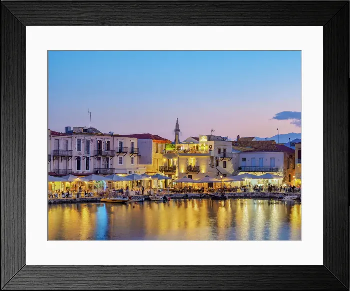 Framed Print : Old Venetian Port, dusk, City of Rethymno, Rethymno Region, Crete, Greece Framed Print : Old Venetian Port, dusk, City of Rethymno, Rethymno Region, Crete, Greece