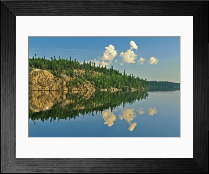 Framed Print : Clouds reflected in White Lake near Flin Flon, Manitoba, Canada Framed Print : Clouds reflected in White Lake near Flin Flon, Manitoba, Canada