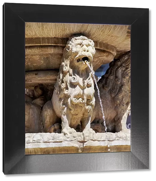 Morosini Fountain at the Lion Square, detailed view, City of Heraklion, Crete, Greece