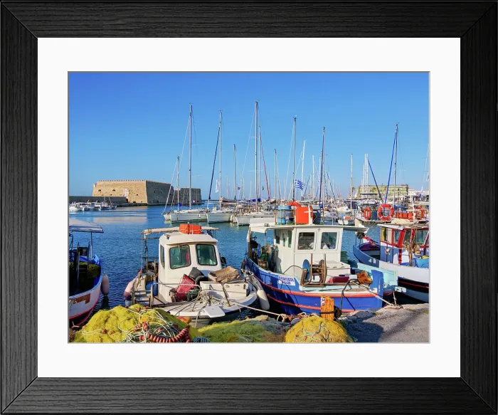 Framed Print : Old Venetian Port and The Koules Fortress, City of Heraklion, Crete, Greece Framed Print : Old Venetian Port and The Koules Fortress, City of Heraklion, Crete, Greece