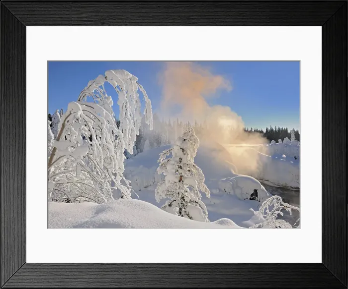 Framed Print : Pisew Falls at sunrise Pisew Falls Provincial Park, Manitoba, Canada