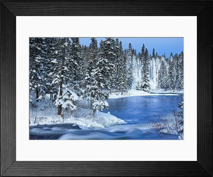 Framed Print : Grass River in winter Wekusko Provincial Park, Manitoba, Canada