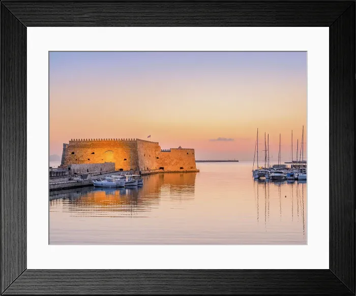 Framed Print : Old Venetian Port and The Koules Fortress at dawn, City of Heraklion, Crete, Greece Framed Print : Old Venetian Port and The Koules Fortress at dawn, City of Heraklion, Crete, Greece