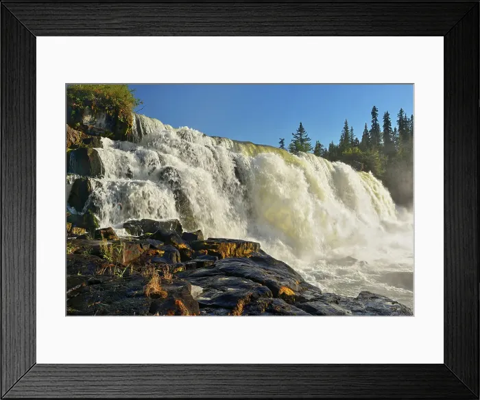Framed Print : Grass River flowing over Pisew Falls Pisew Falls Provincial Park, Manitoba, Canada Framed Print : Grass River flowing over Pisew Falls Pisew Falls Provincial Park, Manitoba, Canada