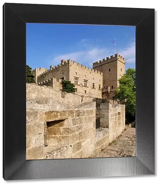Defensive Wall and Palace of the Grand Master of the Knights of Rhodes, Medieval Old Town, Rhodes City, Rhodes Island, Dodecanese, Greece