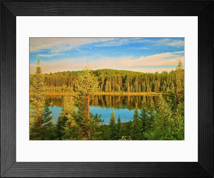 Framed Print : Perch Lake at sunset. Boreal forest, Duck Mountain Provincial Park, Manitoba, Canada Framed Print : Perch Lake at sunset. Boreal forest, Duck Mountain Provincial Park, Manitoba, Canada