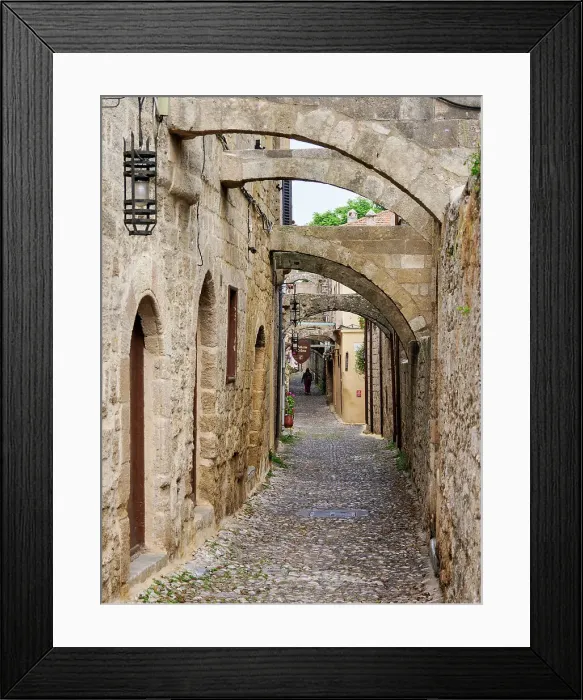 Framed Print : Omirou Street, Medieval Old Town, Rhodes City, Rhodes Island, Dodecanese, Greece