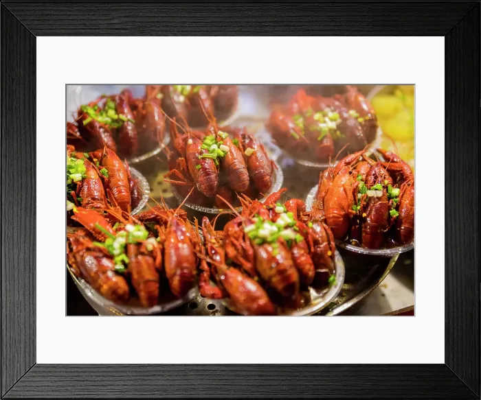 Framed Print : Crayfish displayed at food stall on Wangfujing Snack Street, Beijing, China Framed Print : Crayfish displayed at food stall on Wangfujing Snack Street, Beijing, China