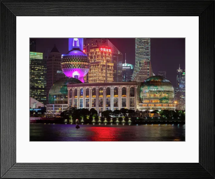 Framed Print : Buildings at the base of the Oriental Pearl TV Tower, Shanghai, China