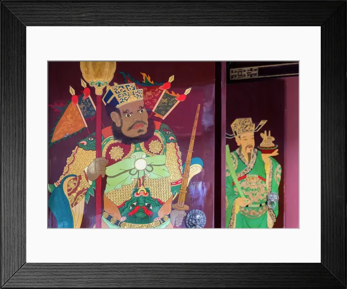 Framed Print : Painting on temple door in the old town, Shanghai, China Framed Print : Painting on temple door in the old town, Shanghai, China
