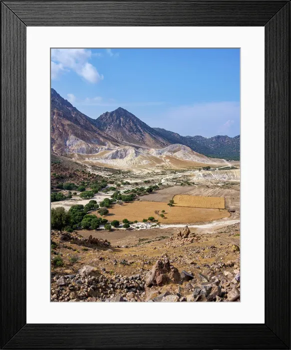 Framed Print : Volcanic Landscape near Stefanos Volcano Crater, Nisyros Island, Dodecanese, Greece Framed Print : Volcanic Landscape near Stefanos Volcano Crater, Nisyros Island, Dodecanese, Greece