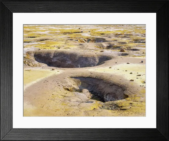 Framed Print : Sulphur at the Stefanos Volcano Crater, detailed view, Nisyros Island, Dodecanese, Greece