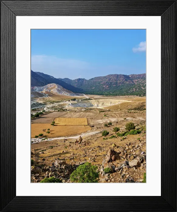 Framed Print : Stefanos Volcano Crater, elevated view, Nisyros Island, Dodecanese, Greece Framed Print : Stefanos Volcano Crater, elevated view, Nisyros Island, Dodecanese, Greece