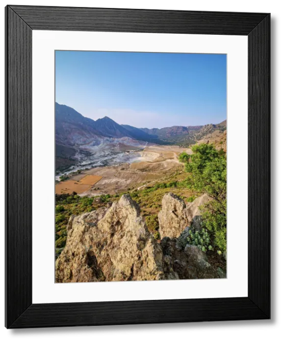 Framed Print : View towards the Stefanos Volcano Crater, Nisyros Island, Dodecanese, Greece