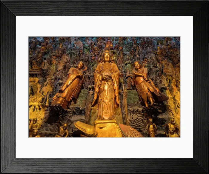 Framed Print : Statue of Guanyin in Mahavira Hall at Lingyin Temple, Hangzhou, China